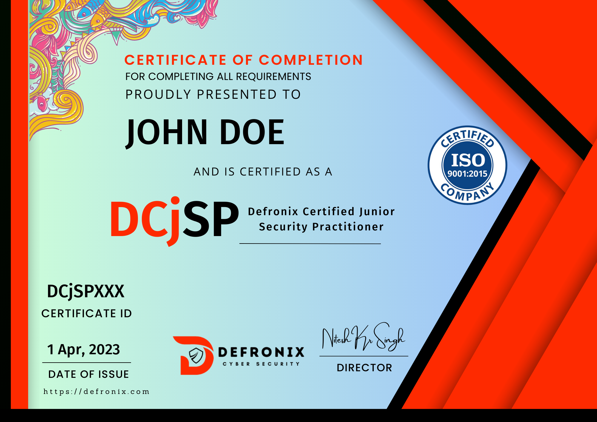 DCjSP Certificate